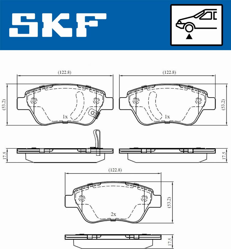 SKF VKBP 80017 A - Тормозные колодки, дисковые, комплект unicars.by