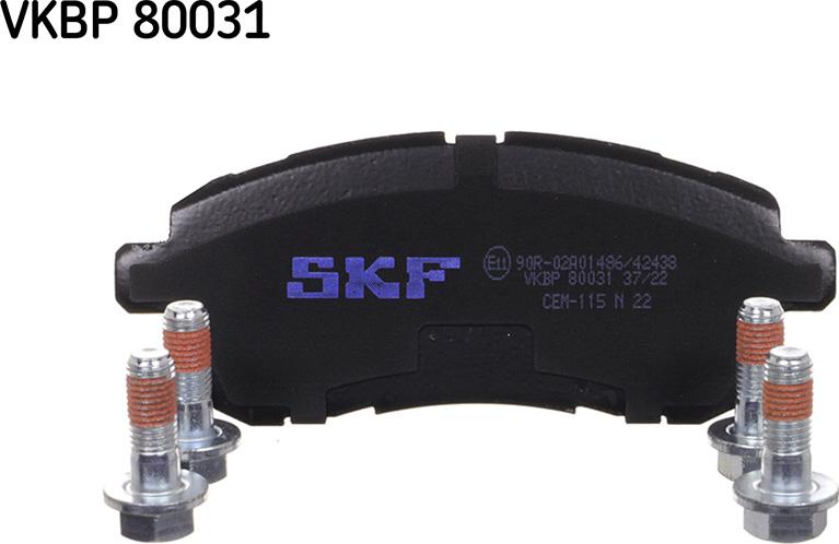 SKF VKBP 80031 - Тормозные колодки, дисковые, комплект unicars.by