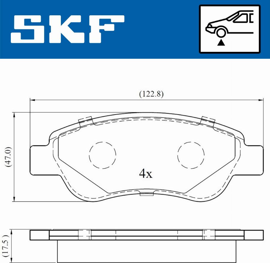 SKF VKBP 80037 - Тормозные колодки, дисковые, комплект unicars.by