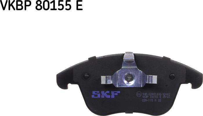 SKF VKBP 80155 E - Тормозные колодки, дисковые, комплект unicars.by