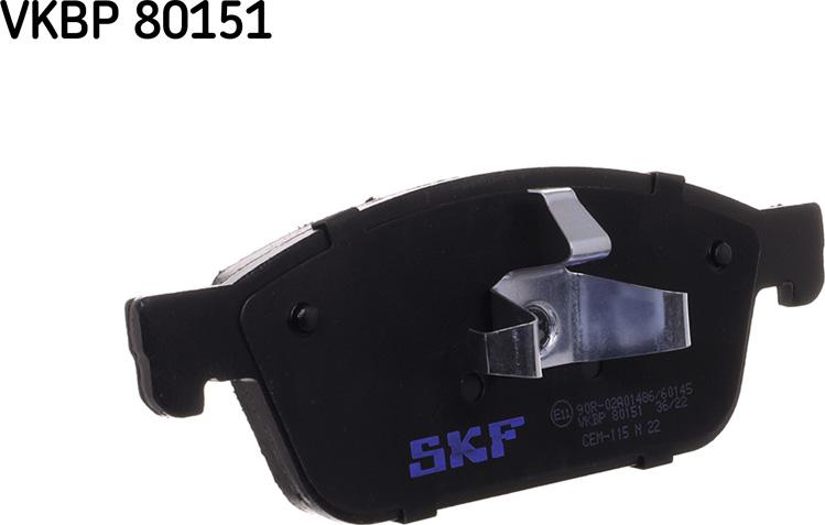 SKF VKBP 80151 - Тормозные колодки, дисковые, комплект unicars.by