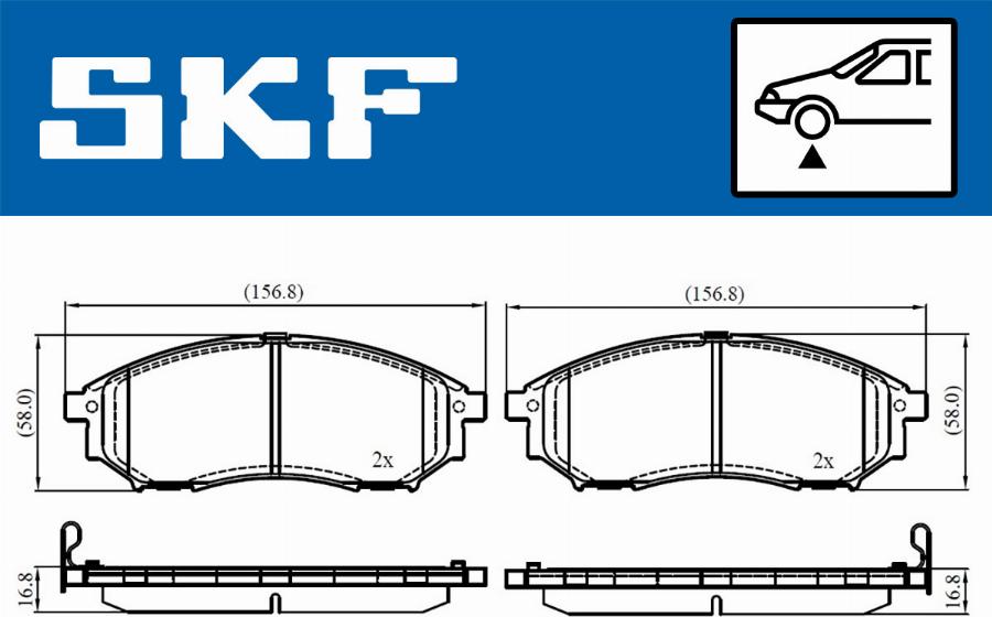 SKF VKBP 80166 A - Тормозные колодки, дисковые, комплект unicars.by