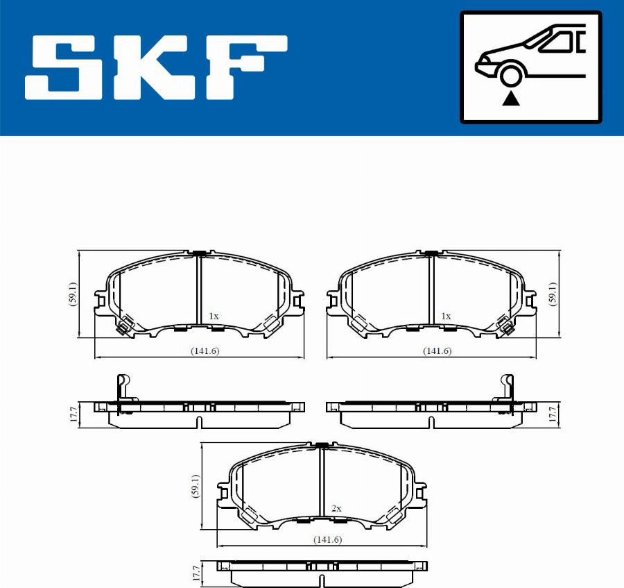 SKF VKBP 80108 A - Тормозные колодки, дисковые, комплект unicars.by