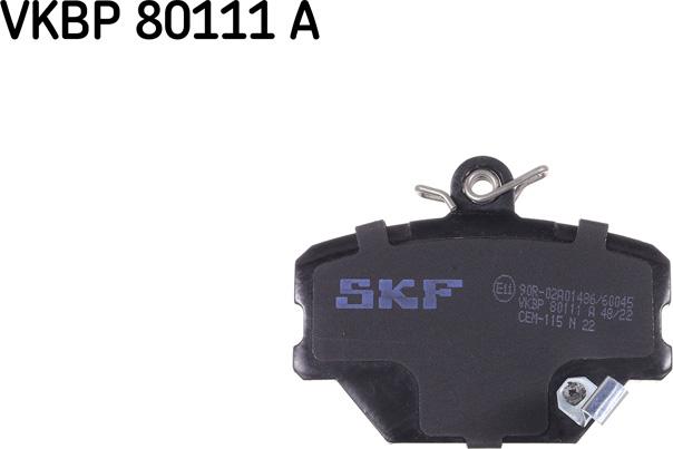 SKF VKBP 80111 A - Тормозные колодки, дисковые, комплект unicars.by