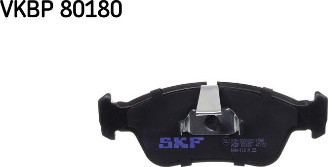 SKF VKBP 80180 - Тормозные колодки, дисковые, комплект unicars.by