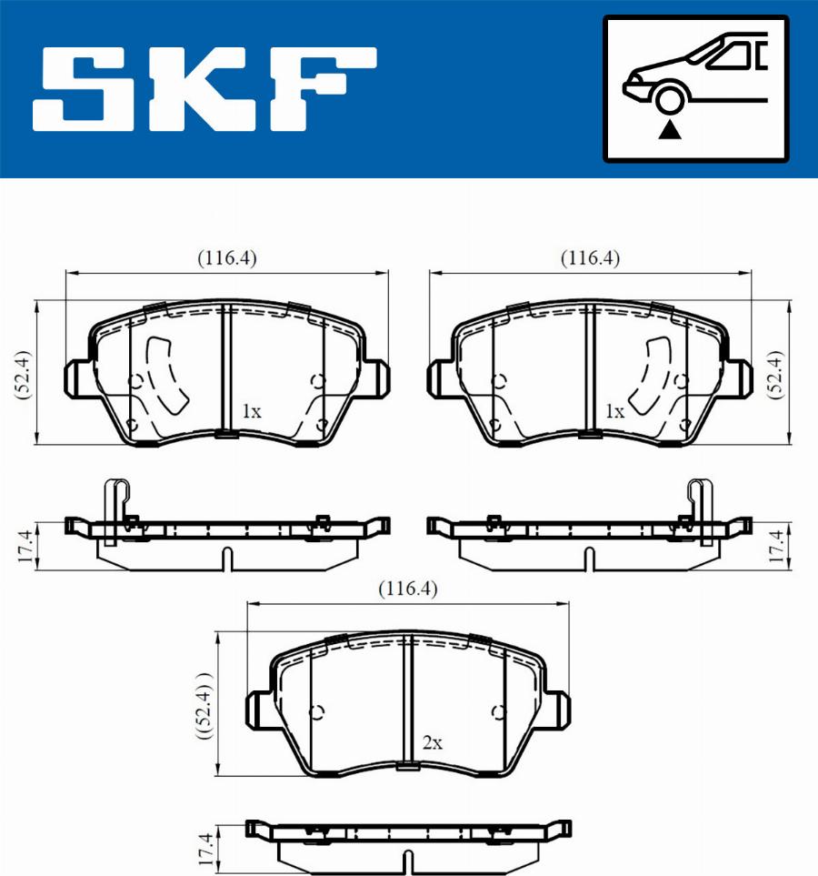 SKF VKBP 80182 A - Тормозные колодки, дисковые, комплект unicars.by