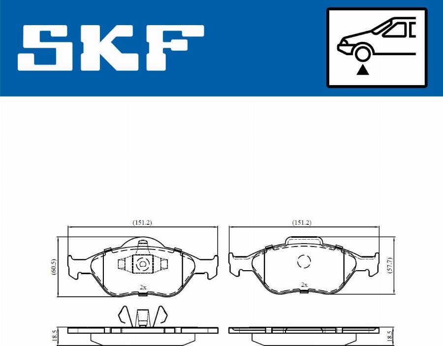 SKF VKBP 80125 - Тормозные колодки, дисковые, комплект unicars.by