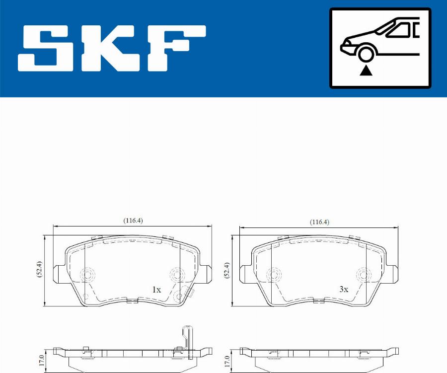 SKF VKBP 80128 A - Тормозные колодки, дисковые, комплект unicars.by