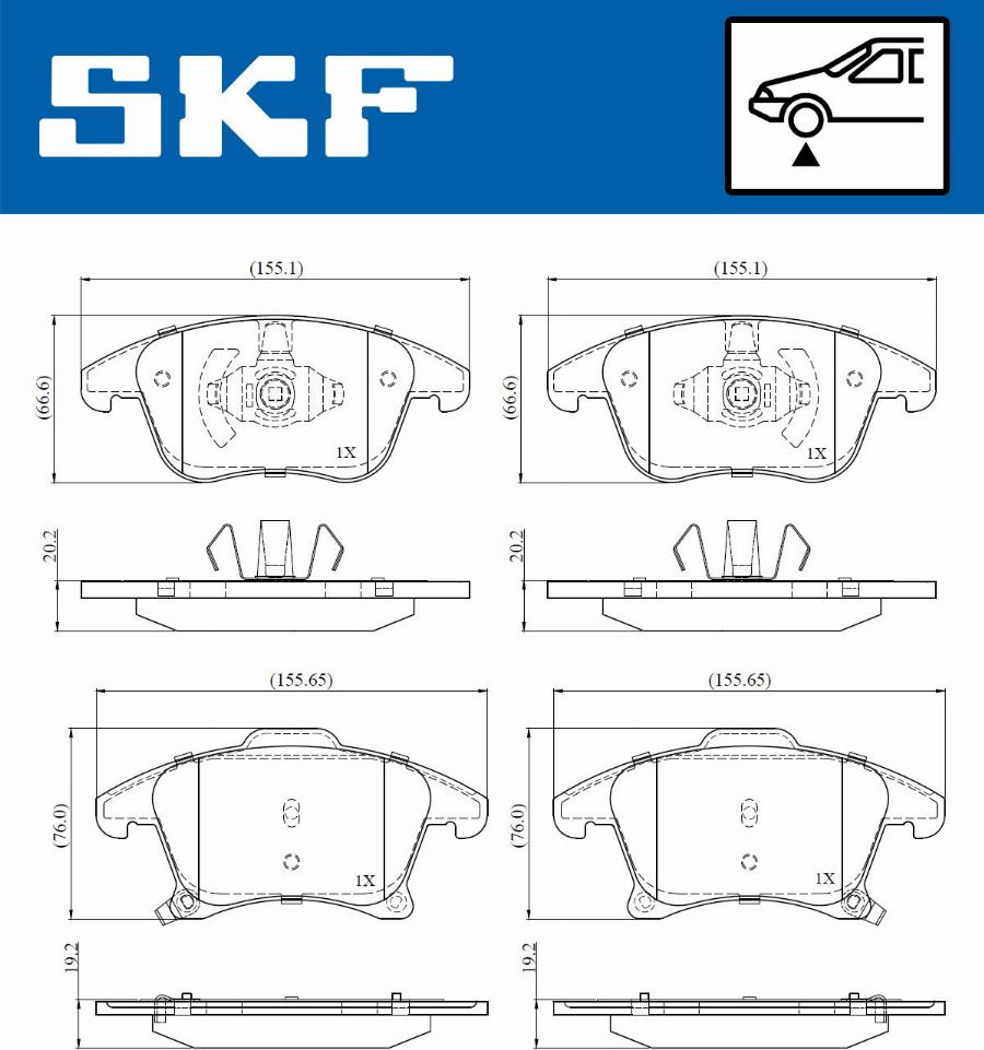 SKF VKBP 80847 A - Тормозные колодки, дисковые, комплект unicars.by