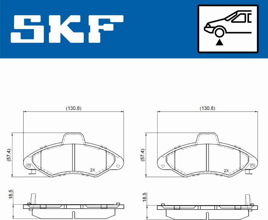 SKF VKBP 80864 A - Тормозные колодки, дисковые, комплект unicars.by