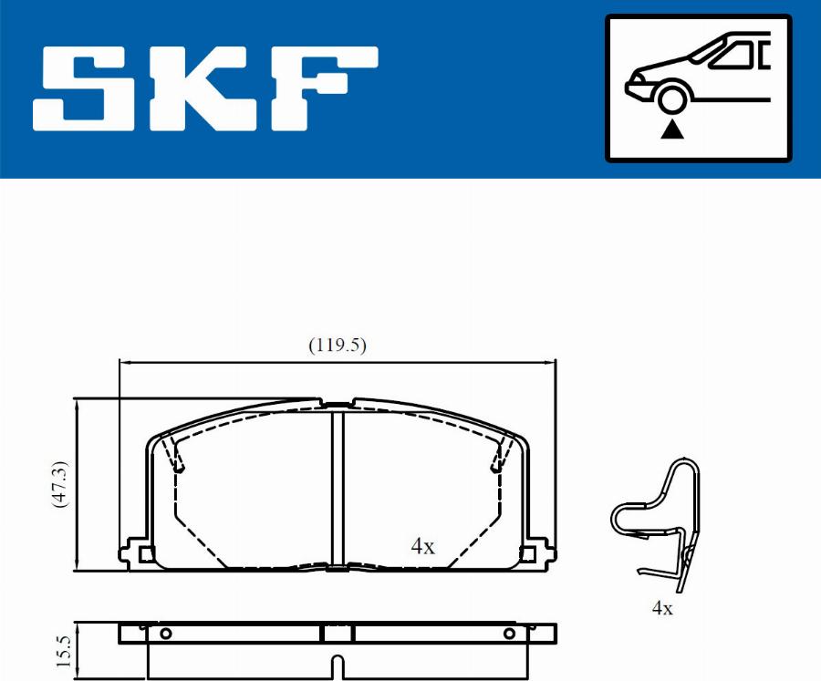 SKF VKBP 80818 A - Тормозные колодки, дисковые, комплект unicars.by