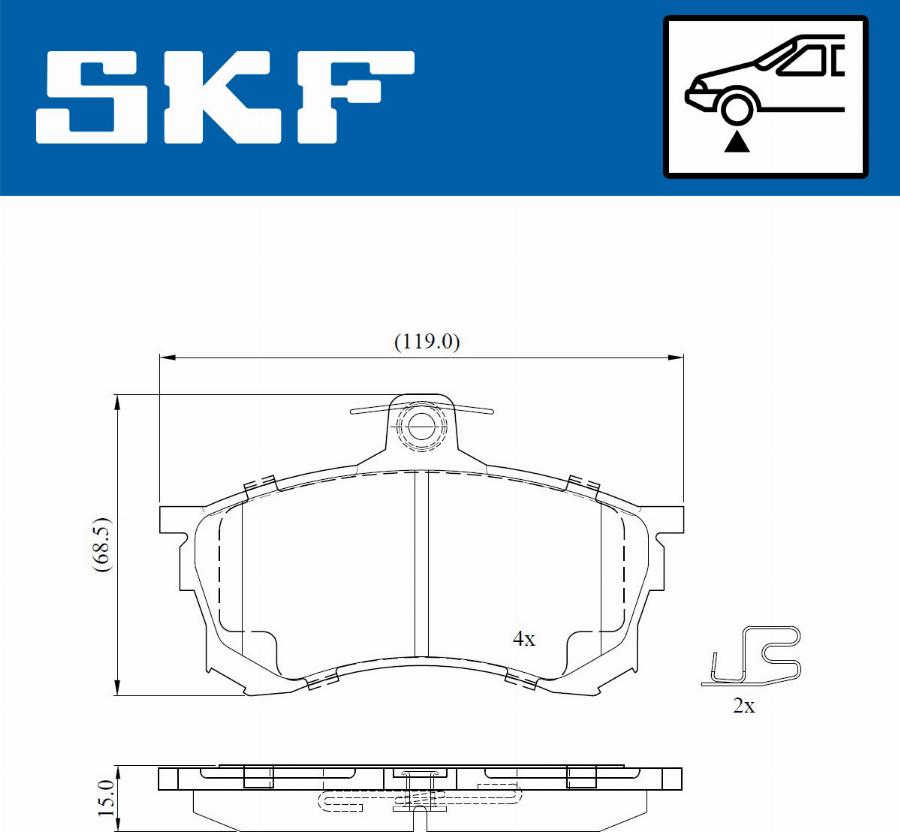 SKF VKBP 80872 A - Тормозные колодки, дисковые, комплект unicars.by