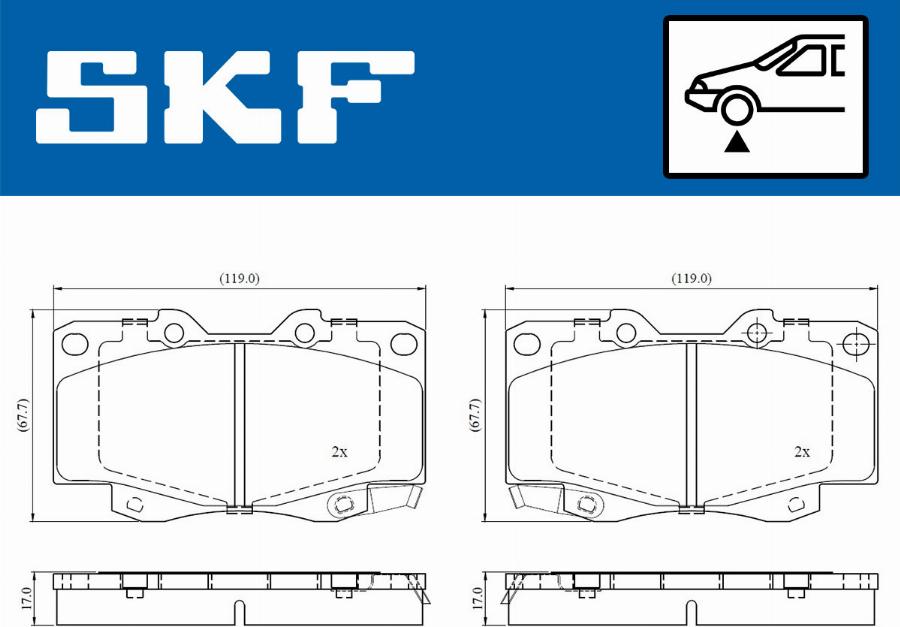 SKF VKBP 80349 A - Тормозные колодки, дисковые, комплект unicars.by