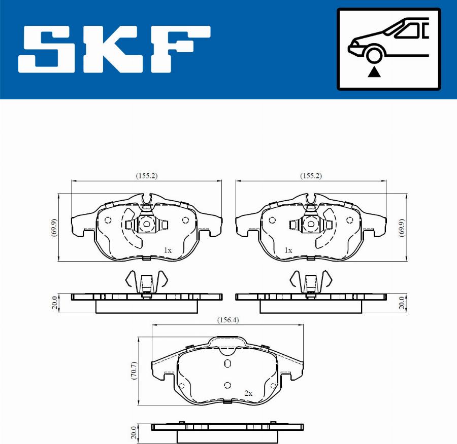 SKF VKBP 80345 - Тормозные колодки, дисковые, комплект unicars.by