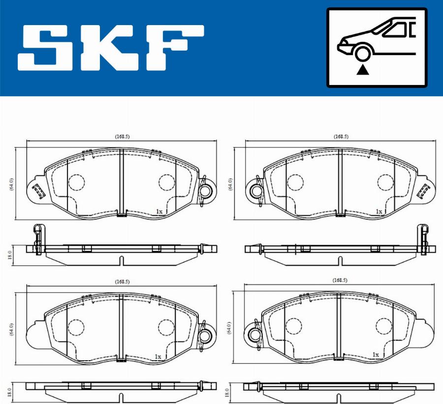 SKF VKBP 80300 A - Тормозные колодки, дисковые, комплект unicars.by