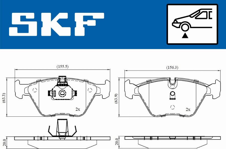 SKF VKBP 80311 - Тормозные колодки, дисковые, комплект unicars.by