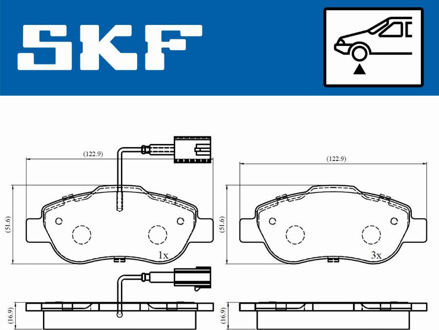 SKF VKBP 80313 E - Тормозные колодки, дисковые, комплект unicars.by