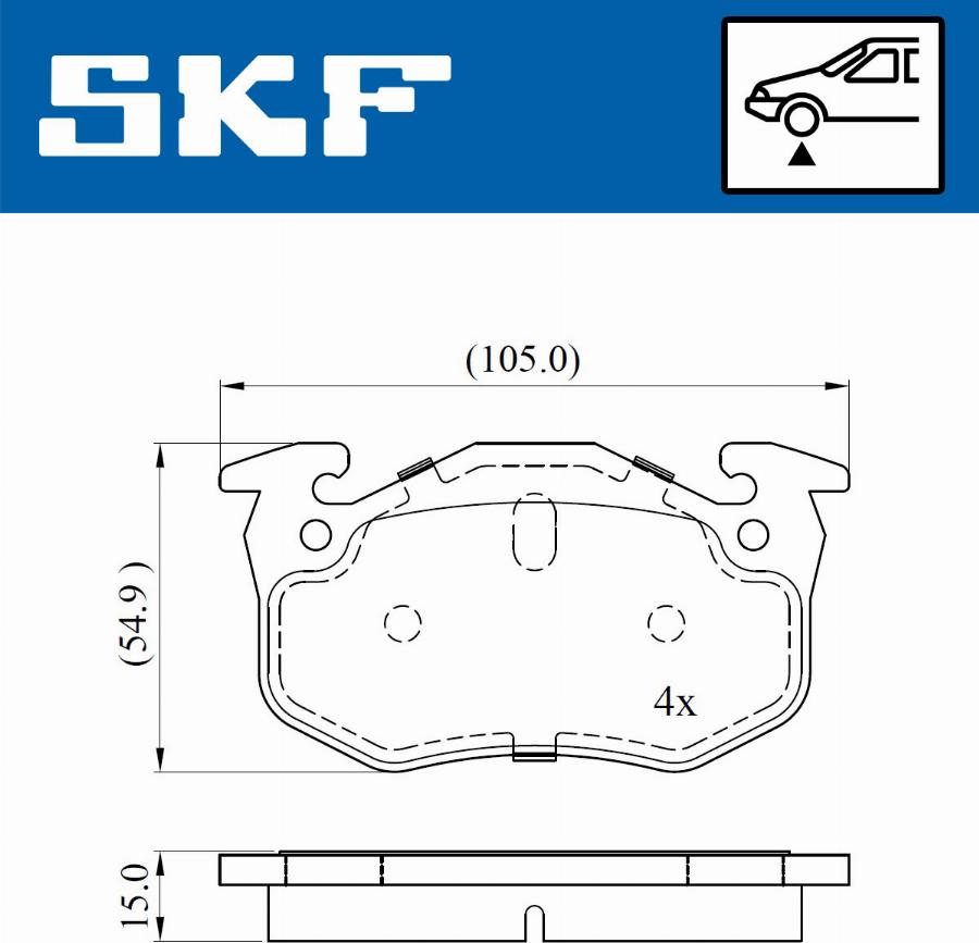 SKF VKBP 80387 E - Тормозные колодки, дисковые, комплект unicars.by