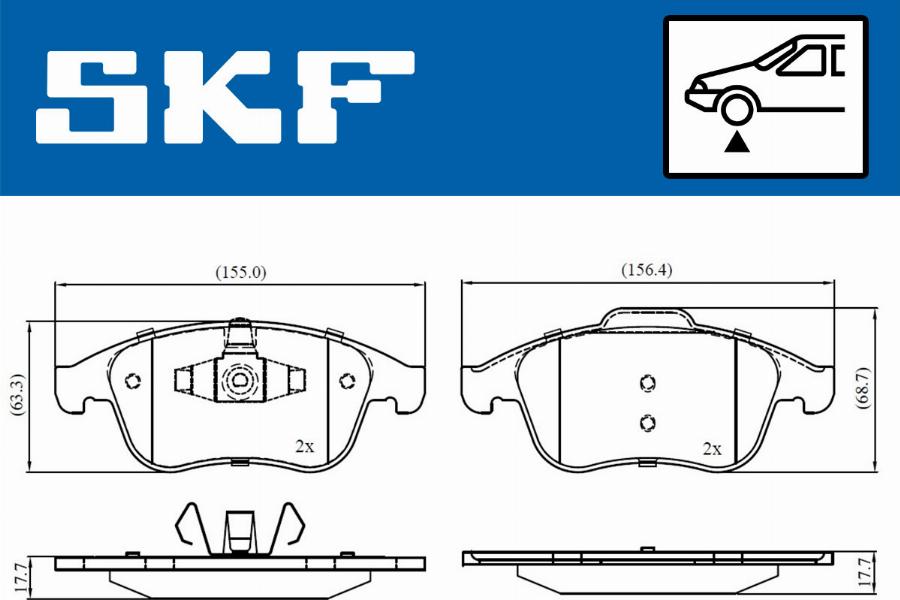 SKF VKBP 80336 - Тормозные колодки, дисковые, комплект unicars.by