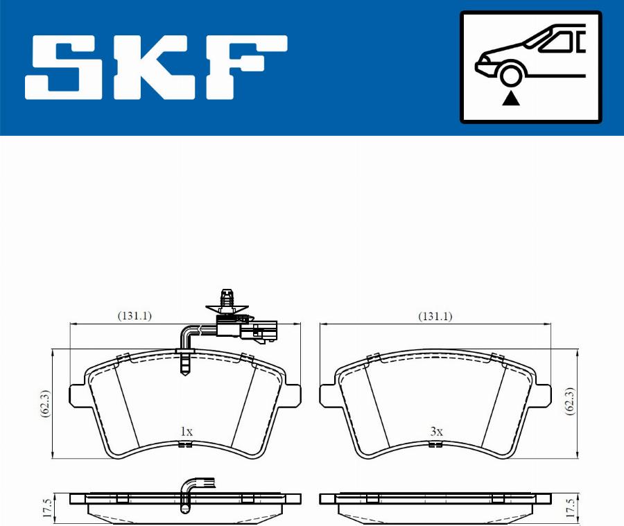 SKF VKBP 80326 E - Тормозные колодки, дисковые, комплект unicars.by