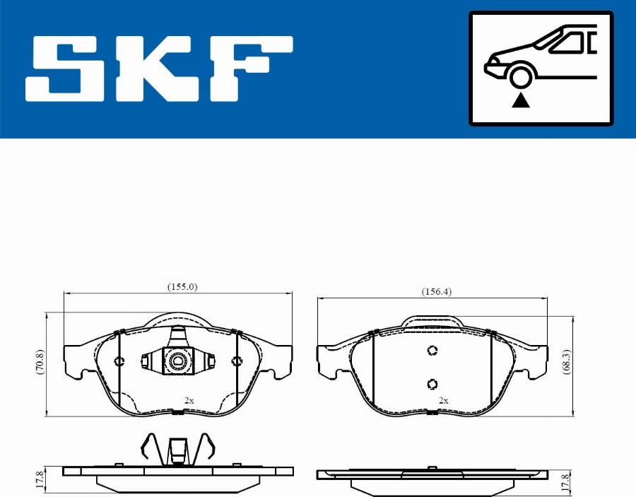 SKF VKBP 80263 - Тормозные колодки, дисковые, комплект unicars.by