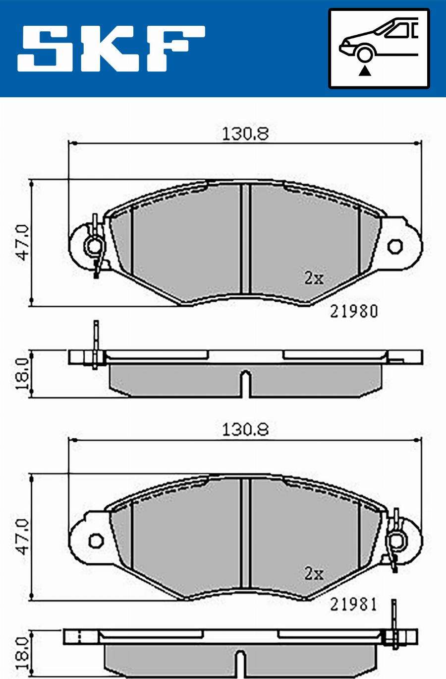 SKF VKBP 80212 - Тормозные колодки, дисковые, комплект unicars.by