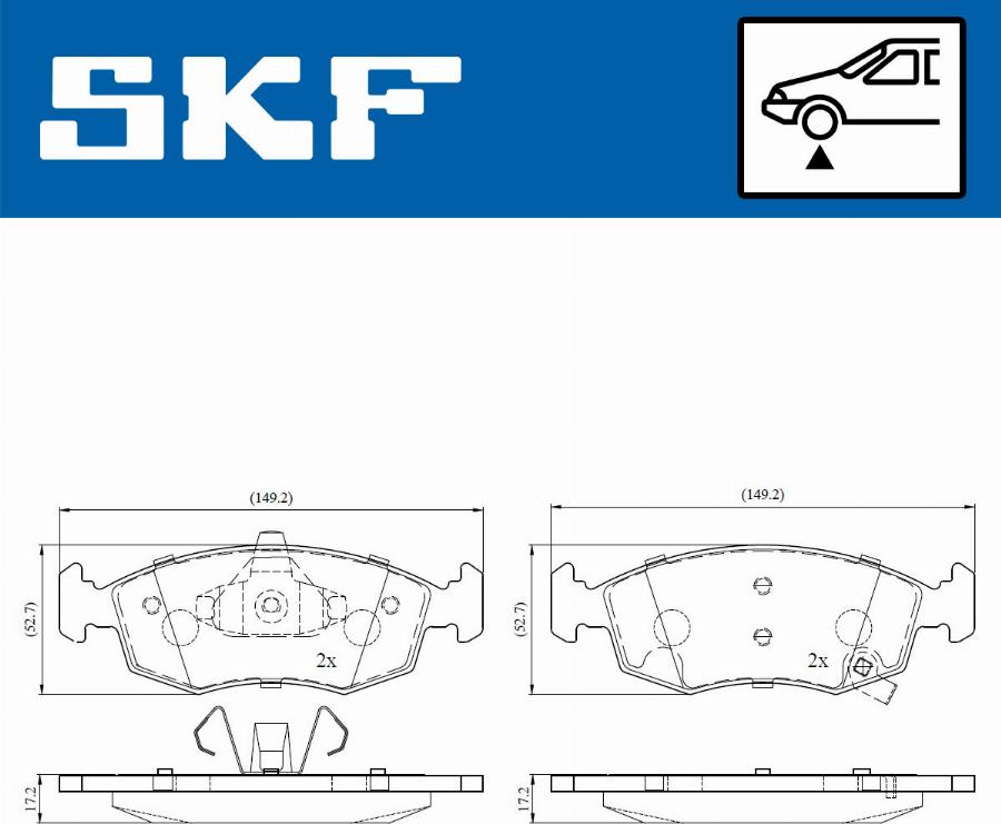 SKF VKBP 80236 A - Тормозные колодки, дисковые, комплект unicars.by