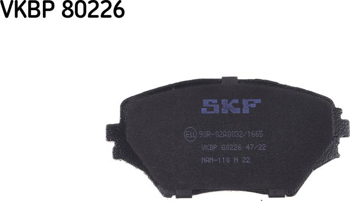 SKF VKBP 80226 - Тормозные колодки, дисковые, комплект unicars.by