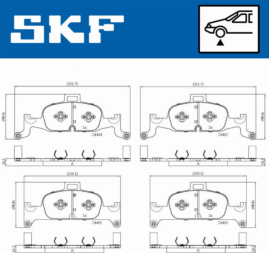 SKF VKBP 80277 - Тормозные колодки, дисковые, комплект unicars.by