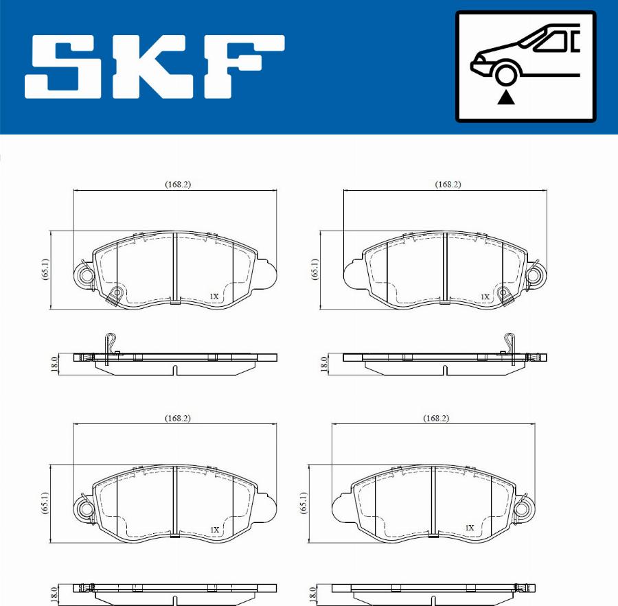 SKF VKBP 80798 A - Тормозные колодки, дисковые, комплект unicars.by