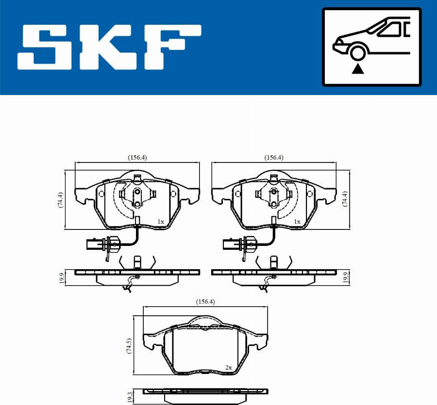 SKF VKBP 80749 E - Тормозные колодки, дисковые, комплект unicars.by