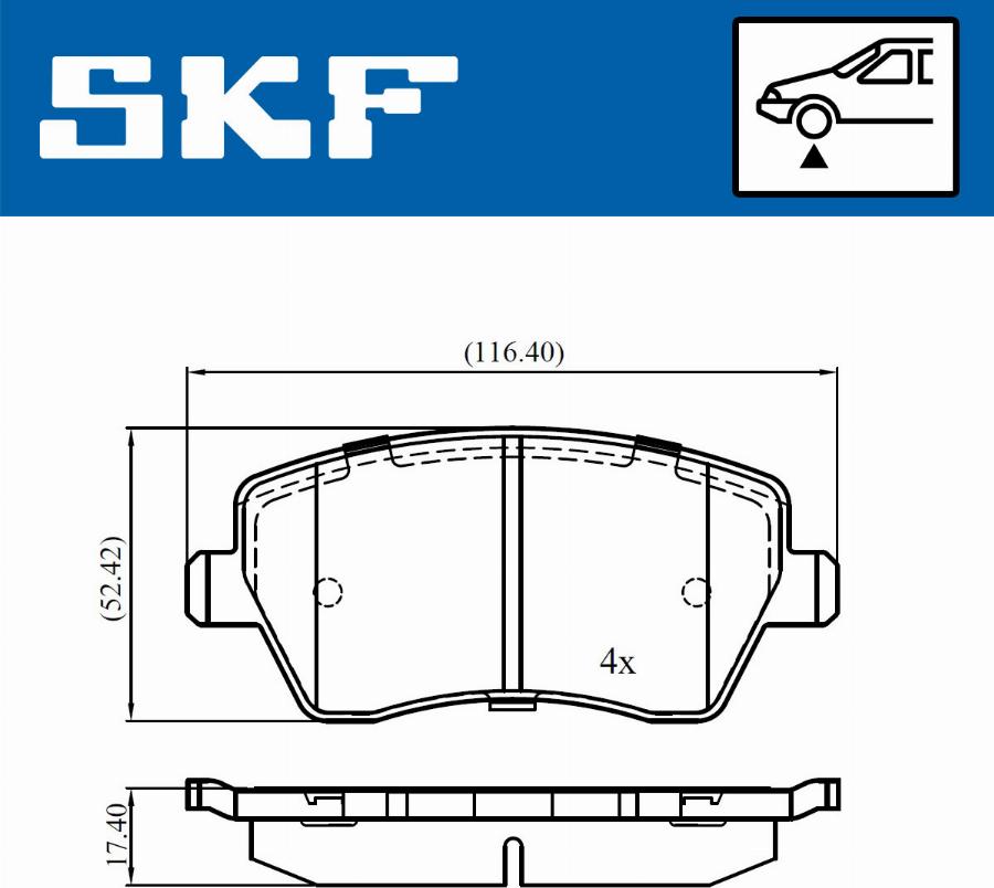 SKF VKBP 80746 - Тормозные колодки, дисковые, комплект unicars.by