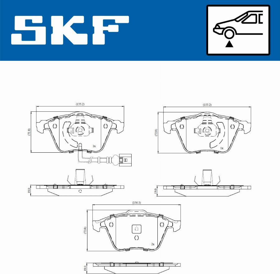 SKF VKBP 80763 E - Тормозные колодки, дисковые, комплект unicars.by