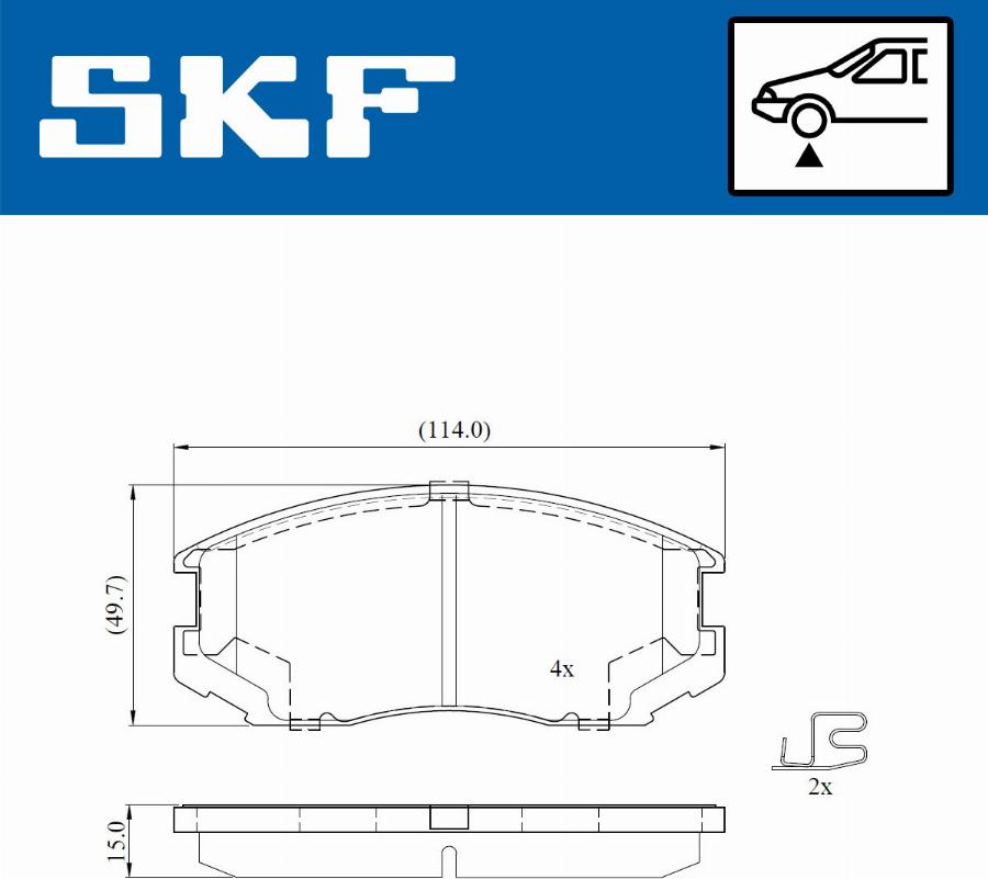 SKF VKBP 80715 A - Тормозные колодки, дисковые, комплект unicars.by