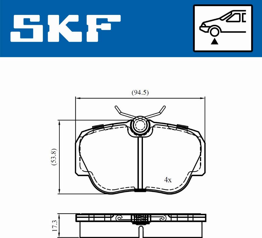 SKF VKBP 80713 - Тормозные колодки, дисковые, комплект unicars.by