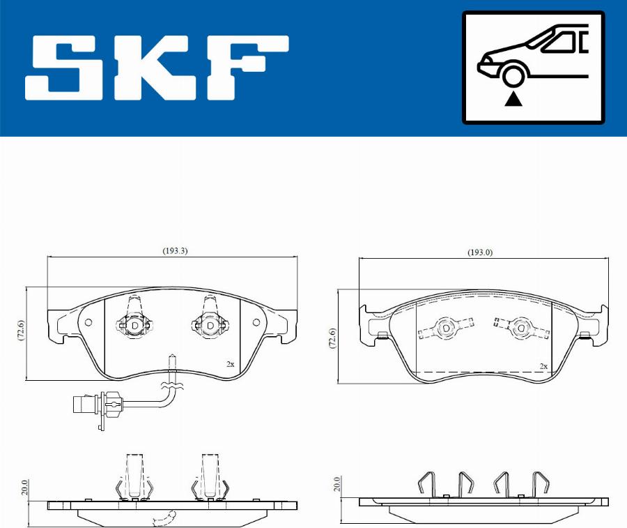 SKF VKBP 81045 E - Тормозные колодки, дисковые, комплект unicars.by