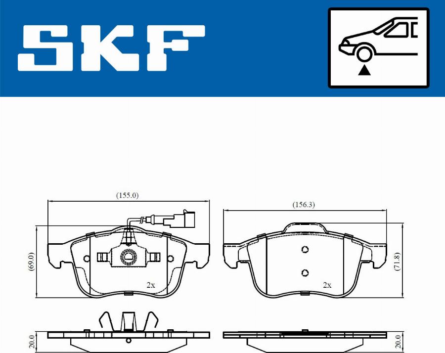 SKF VKBP 81043 E - Тормозные колодки, дисковые, комплект unicars.by