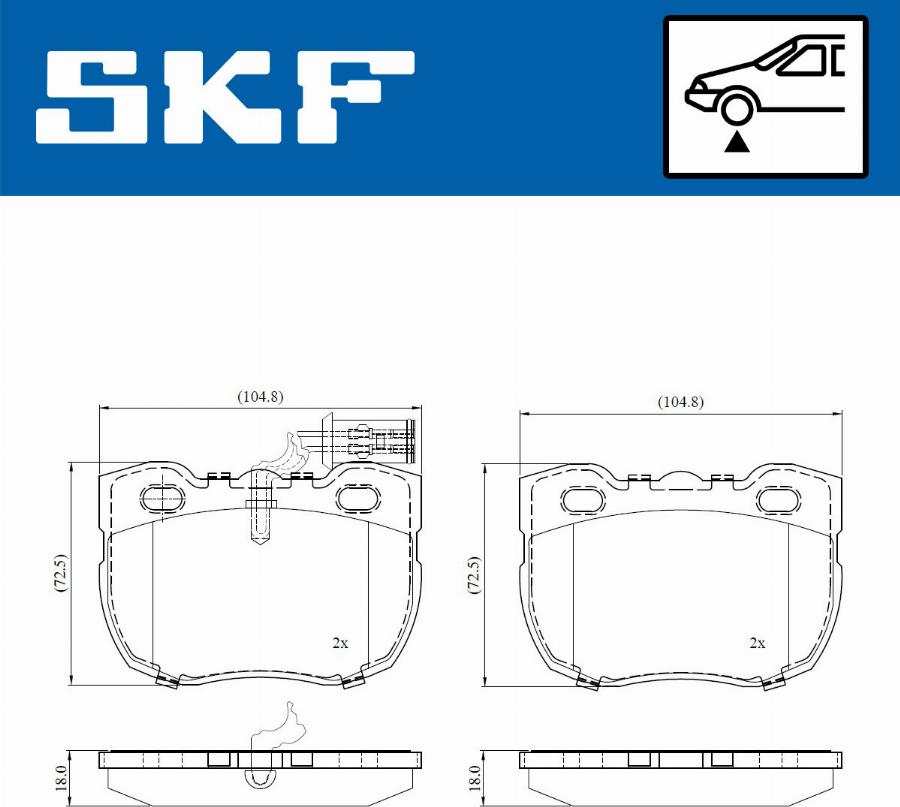 SKF VKBP 81056 E - Тормозные колодки, дисковые, комплект unicars.by