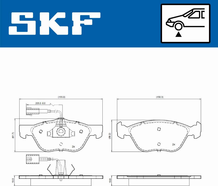 SKF VKBP 81050 E - Тормозные колодки, дисковые, комплект unicars.by