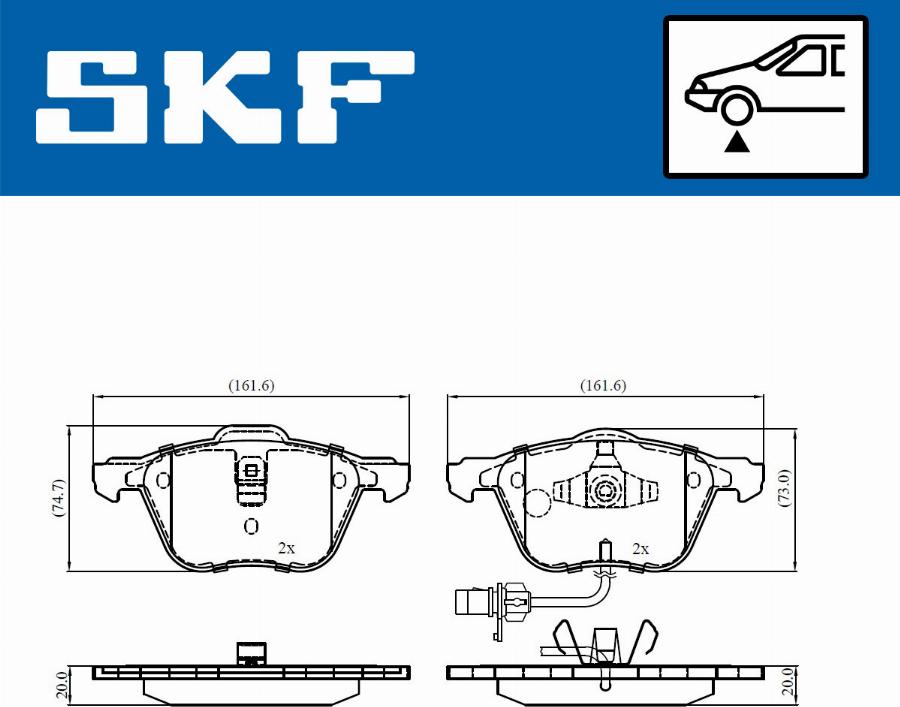 SKF VKBP 81035 E - Тормозные колодки, дисковые, комплект unicars.by