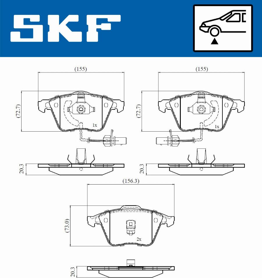 SKF VKBP 81038 E - Тормозные колодки, дисковые, комплект unicars.by