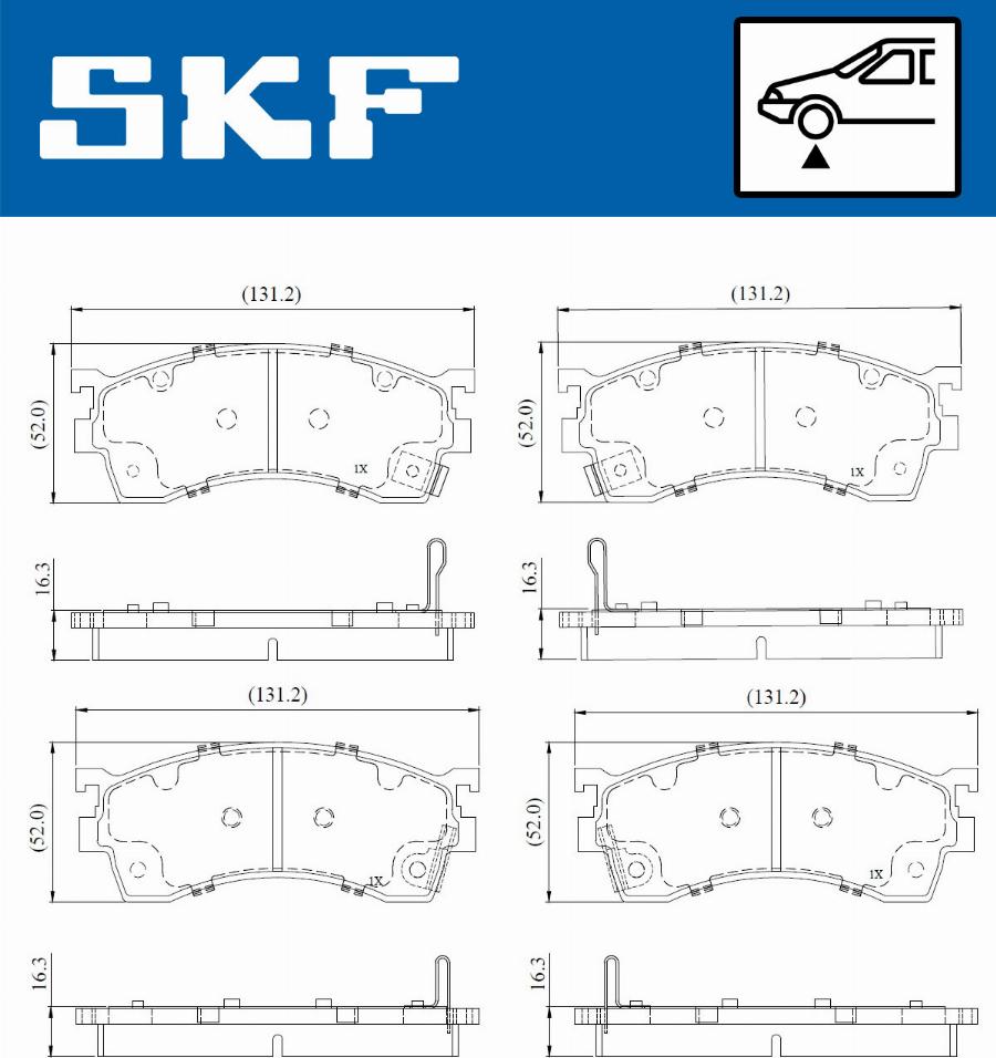 SKF VKBP 81107 A - Тормозные колодки, дисковые, комплект unicars.by