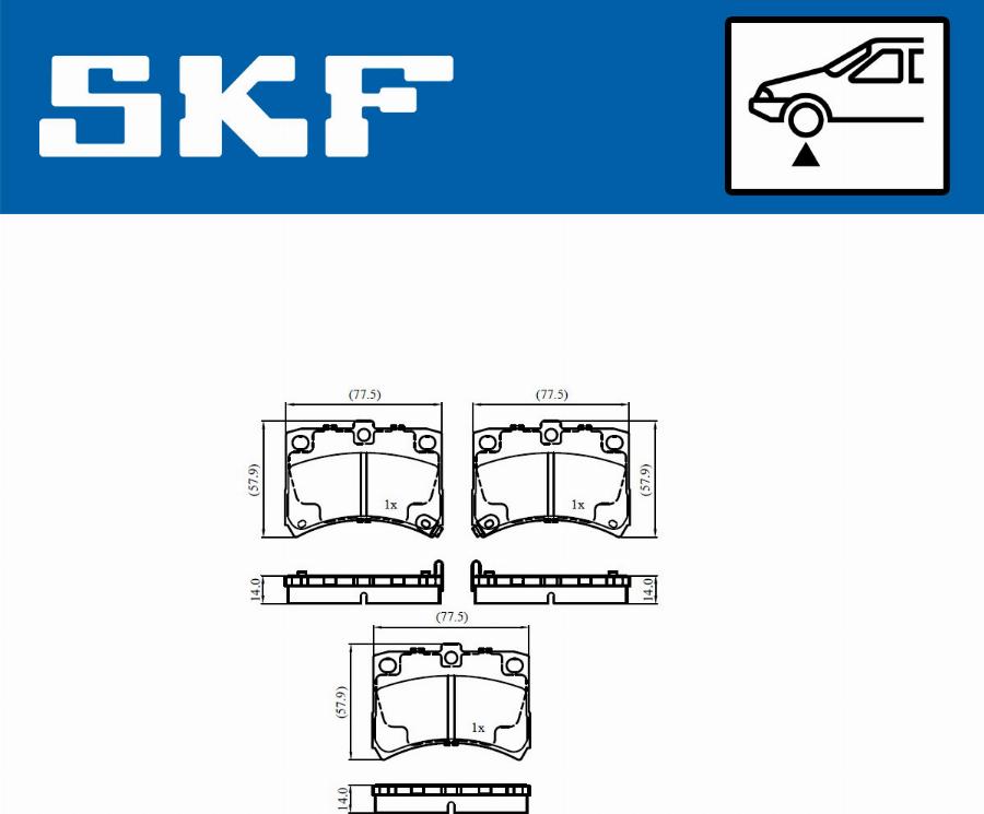 SKF VKBP 81125 A - Тормозные колодки, дисковые, комплект unicars.by