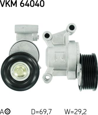 SKF VKM 64040 - Ролик, поликлиновый ремень unicars.by