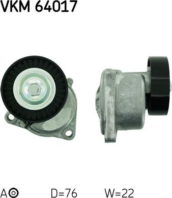 SKF VKM 64017 - Ролик, поликлиновый ремень unicars.by