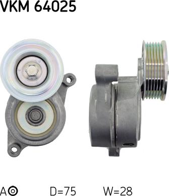 SKF VKM 64025 - Ролик, поликлиновый ремень unicars.by