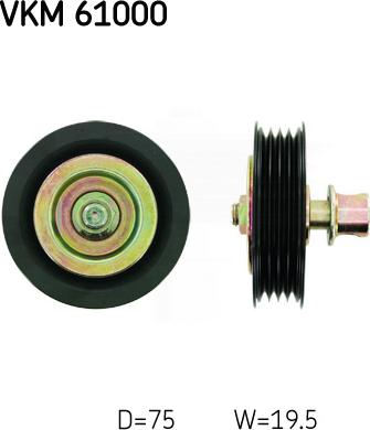 SKF VKM 61000 - Ролик, поликлиновый ремень unicars.by