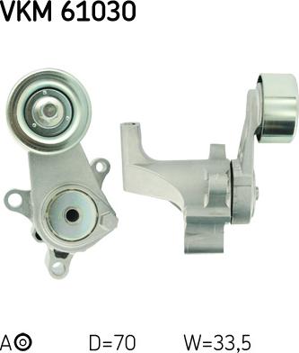 SKF VKM 61030 - Ролик, поликлиновый ремень unicars.by