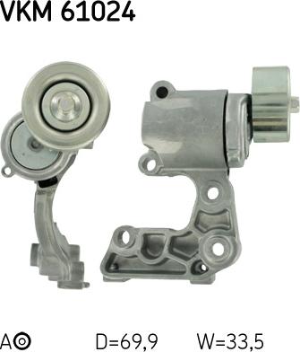 SKF VKM 61024 - Ролик, поликлиновый ремень unicars.by