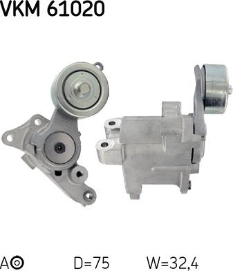 SKF VKM 61020 - Ролик, поликлиновый ремень unicars.by